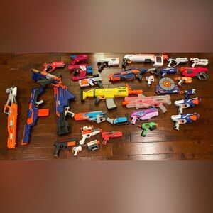 Nerf Action Blaster Set - Blue, Orange, Yellow, Purple, Red, White